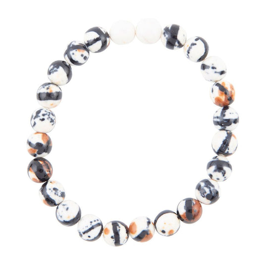 Agate Black and White Stretch Bracelet