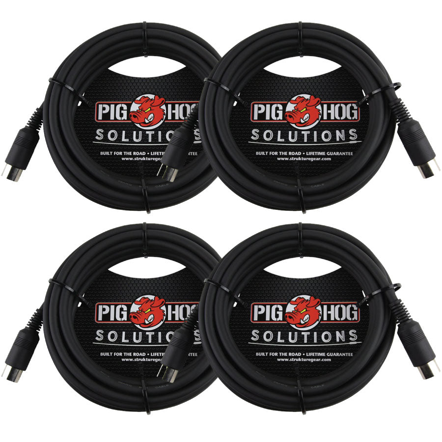 15ft MIDI Cable Black Instrument Interface Pig Hog Solutions