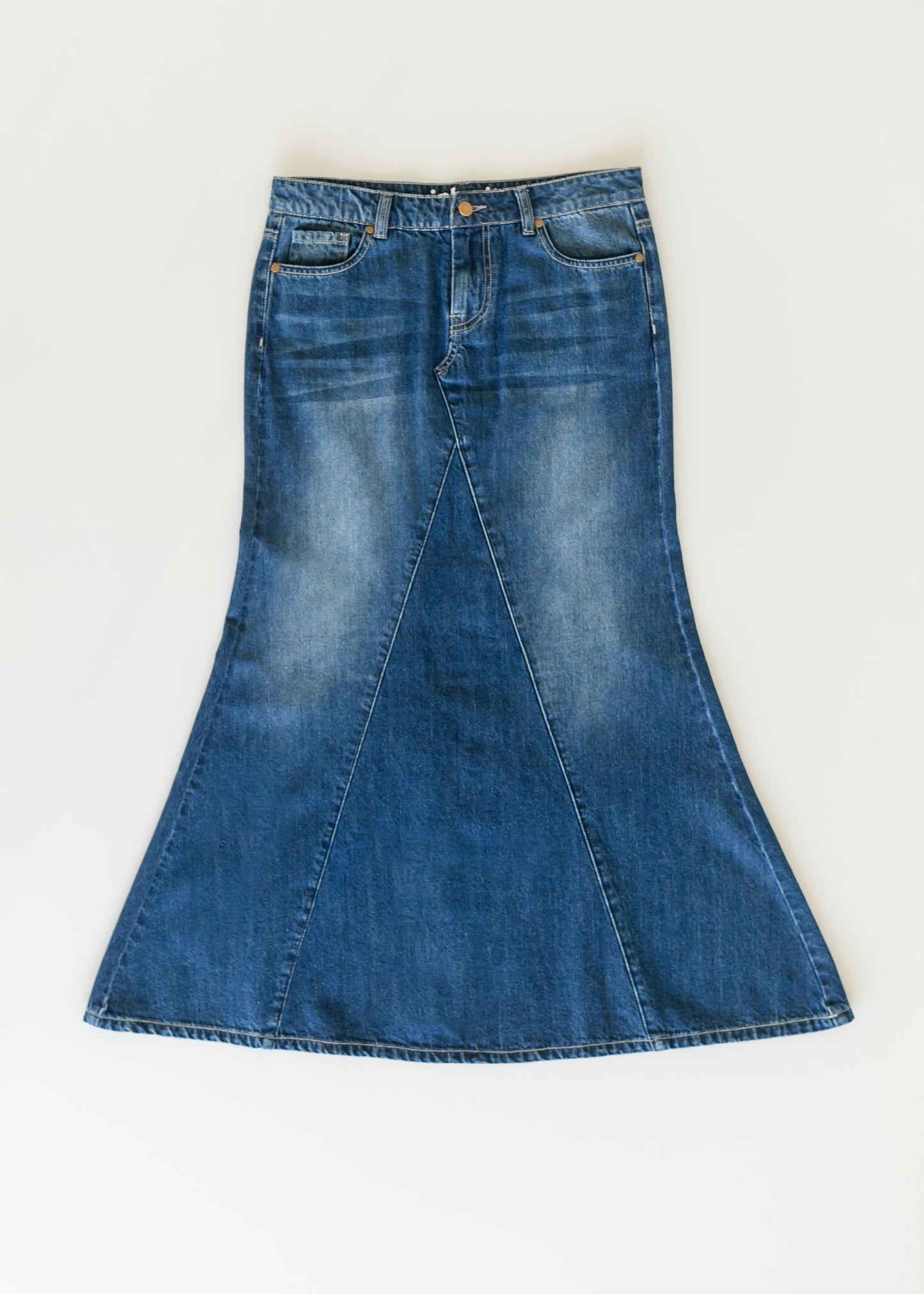 Jennifer A-Line Long Denim Skirt