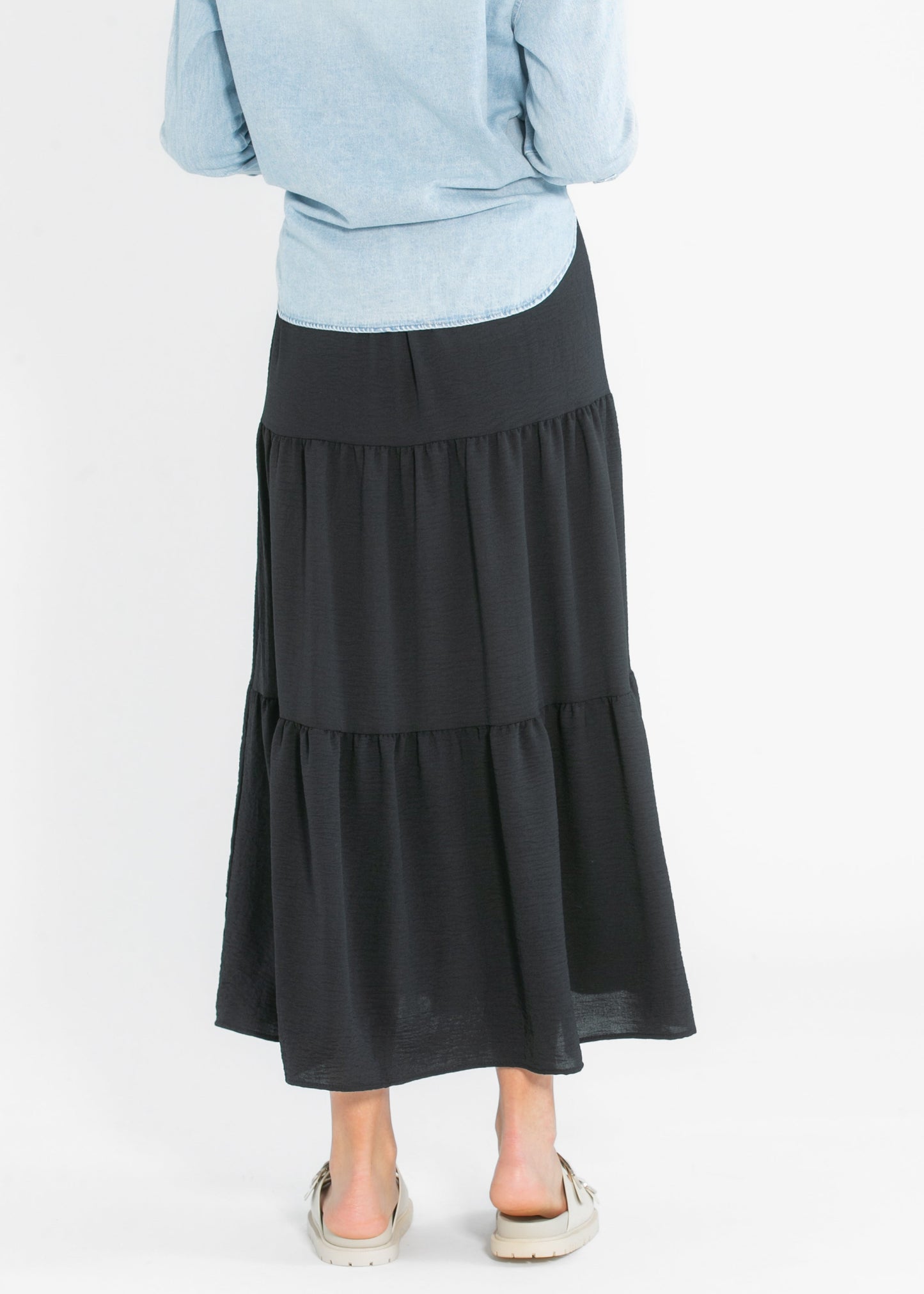 Jill Stretch Waist Tiered Maxi Skirt