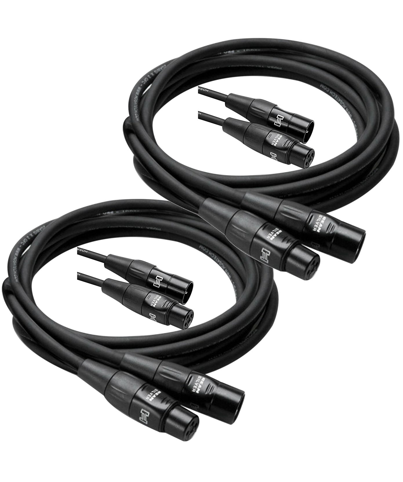 Hosa Pro Microphone Cable 25 Feet 2 Pack REAN XLR3F to XLR3M