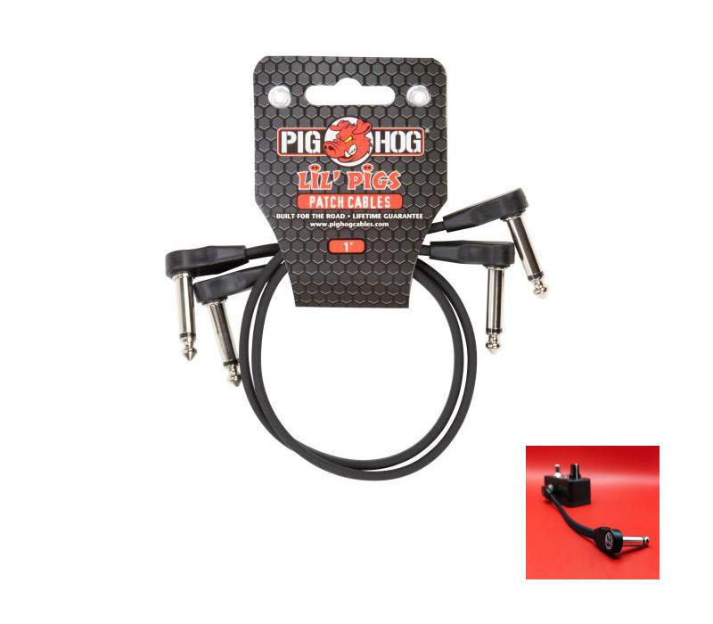 Pig Hog Lil Pigs 1ft Low Profile Patch Cables 2 Pack