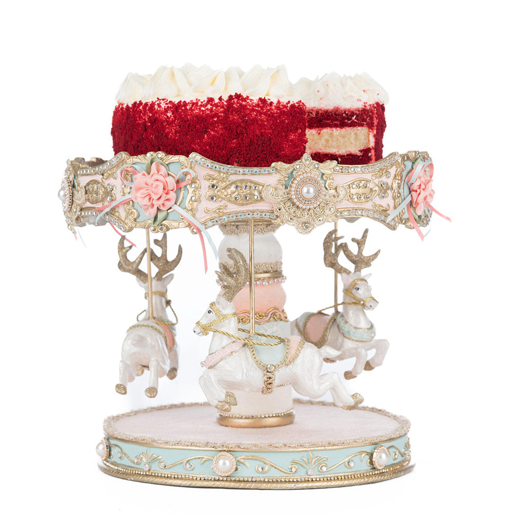 Joyeux Noel Carousel Cake Plate by Katherine's Collection