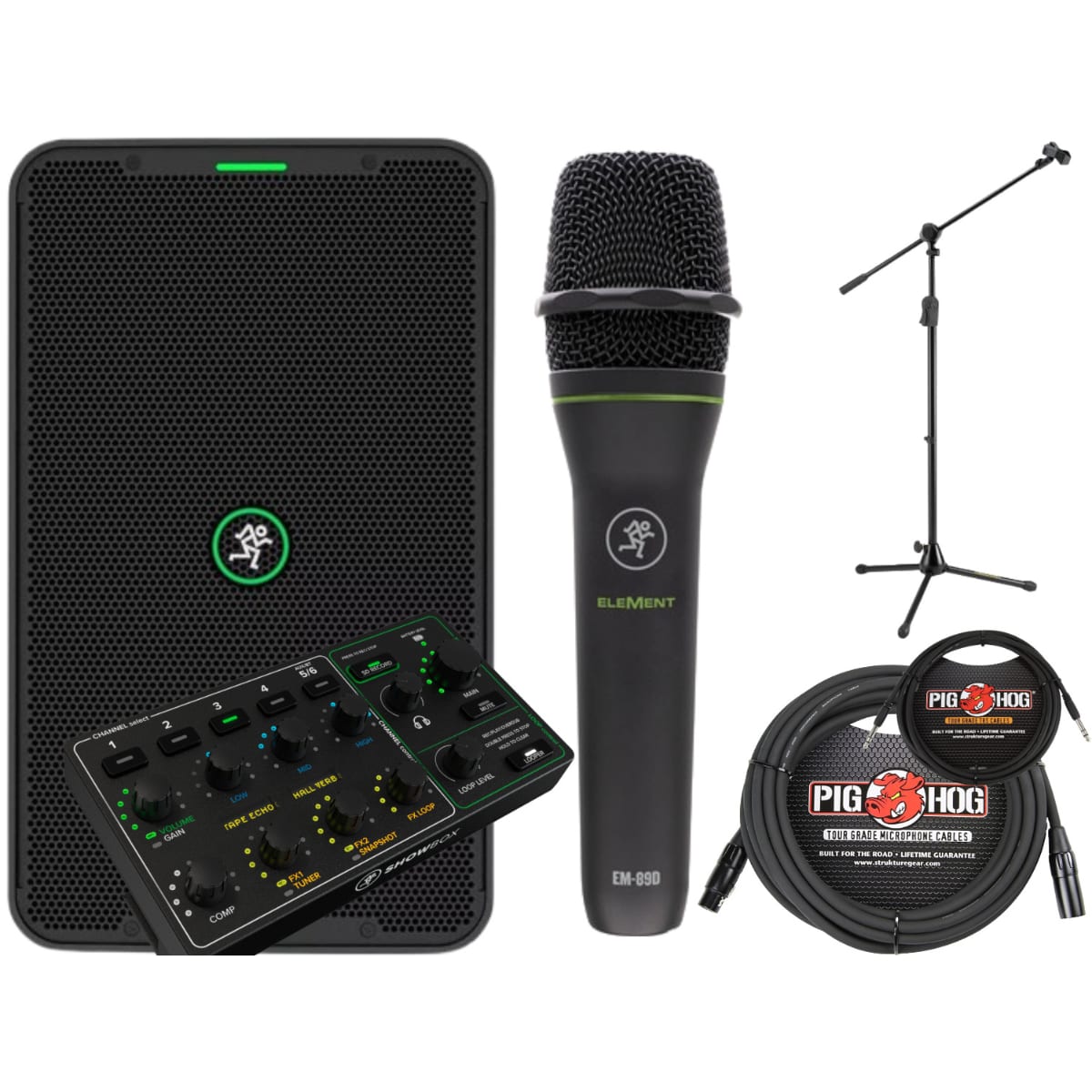 Mackie ShowBox 6-Channel Battery-Powered Performance Rig with Microphone Bundle