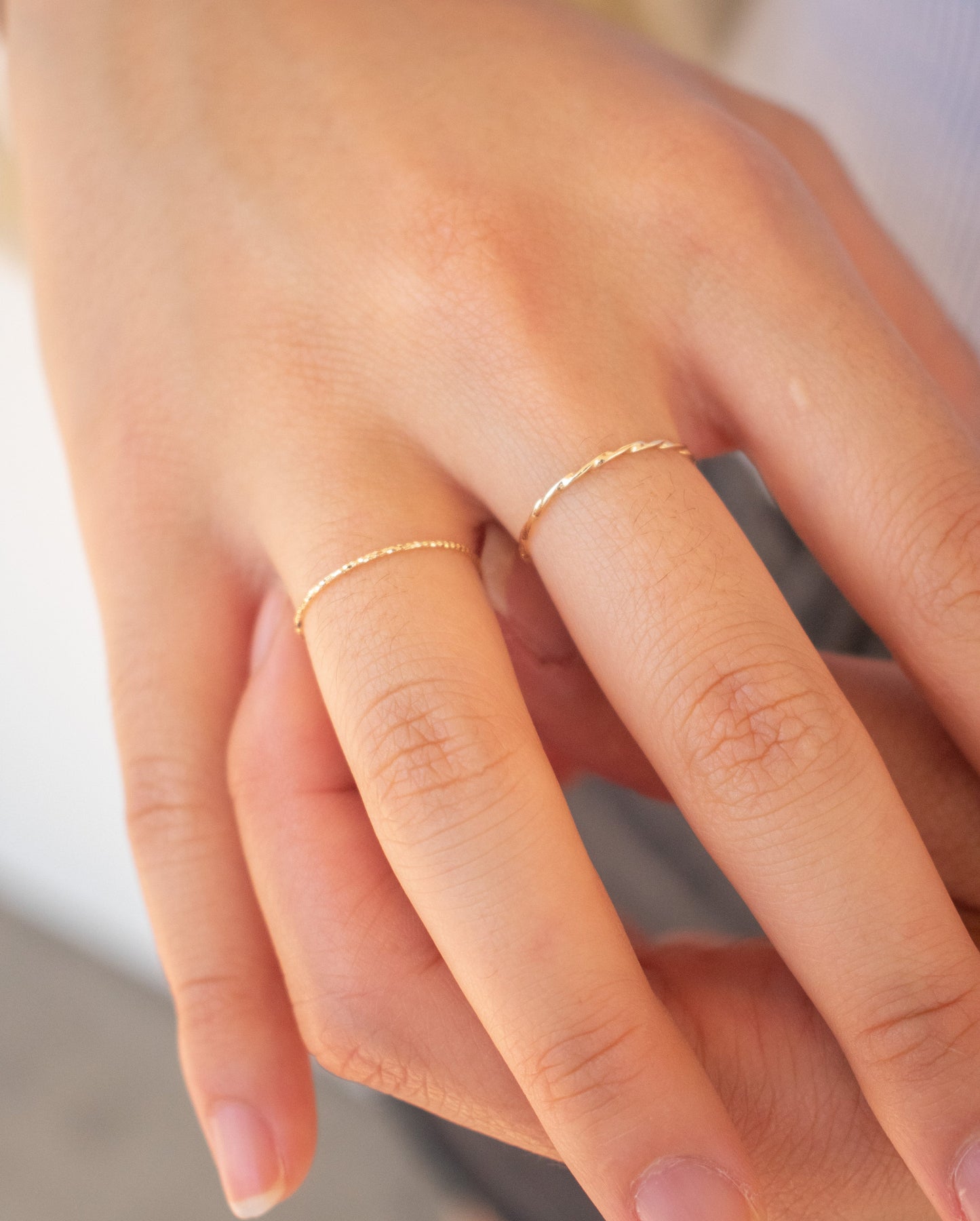 14k Yellow Gold Twisted Wire Stacking Ring Adelaide Ring
