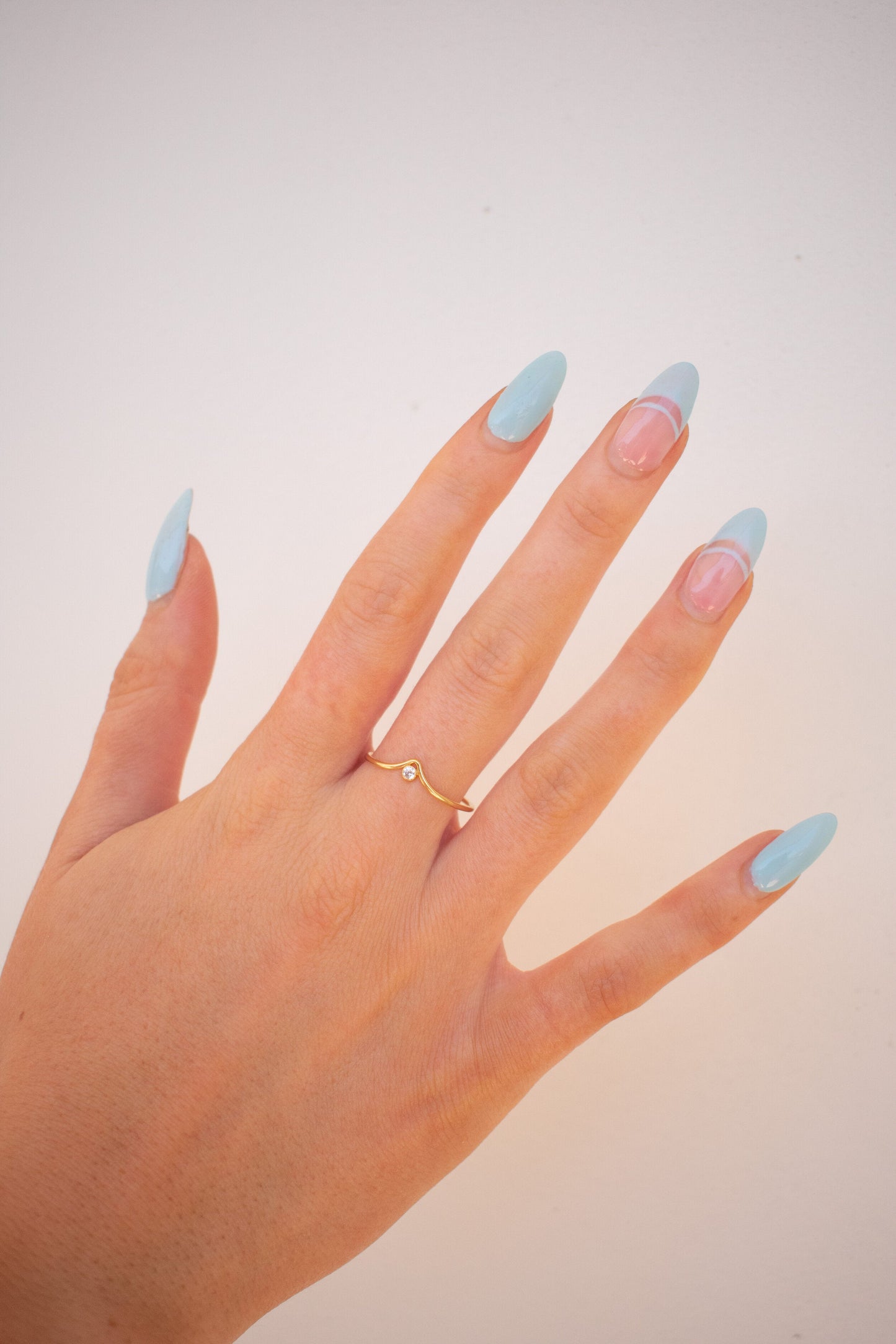 14k Gold Filled Chevron Cubic Zirconia Ring The First Layer Ashley Ring
