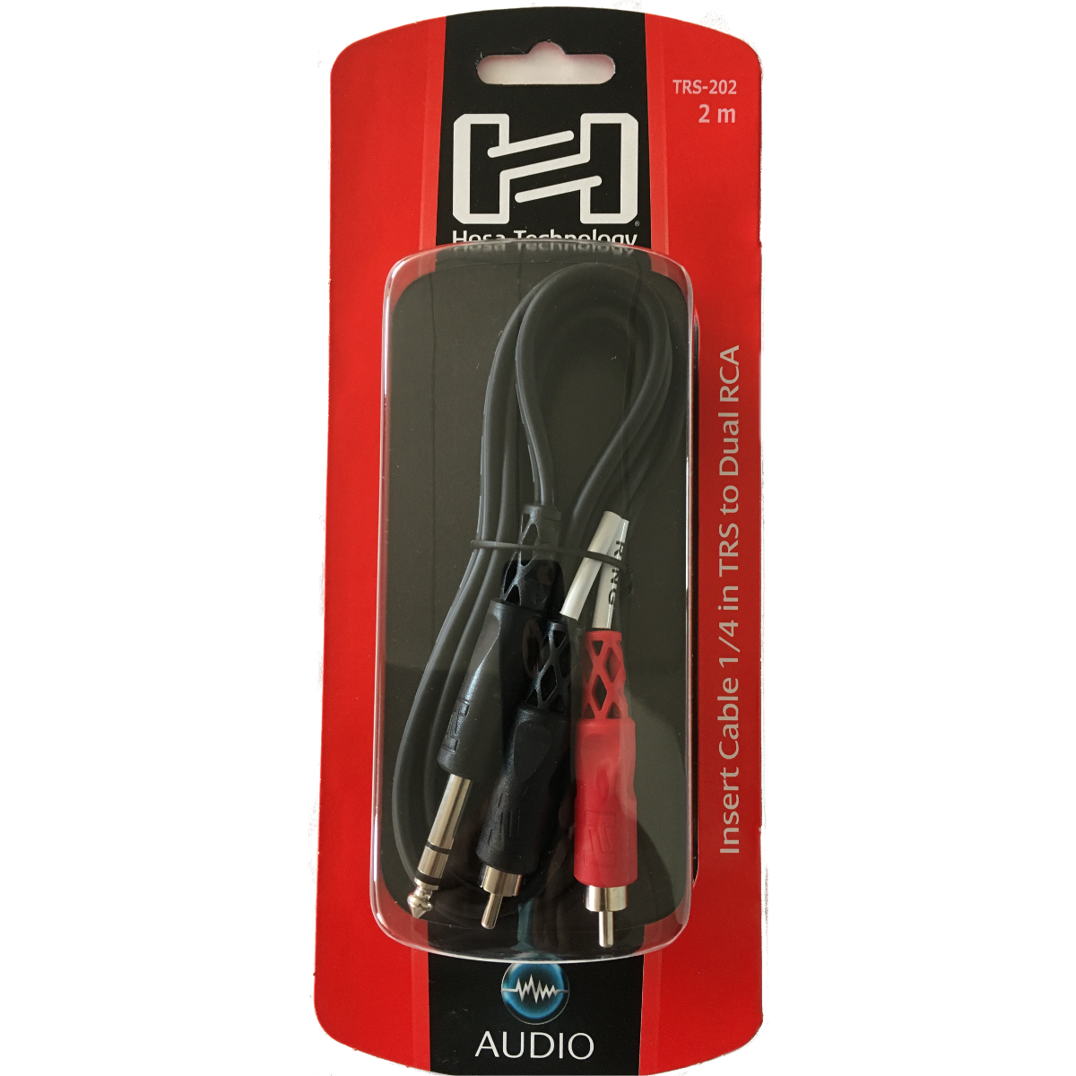 Hosa TRS-202 2 Pack Channel Insert Mixer Cable 1/4' TRS to Dual RCA