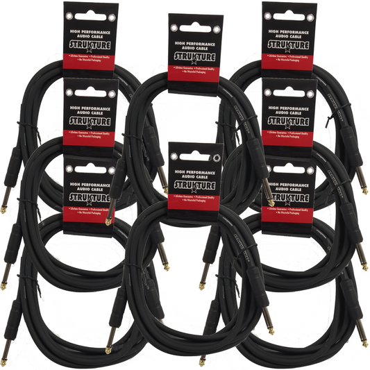 Black Strukture Thick ABS Sleeve 6ft Instrument Cable 8 PACK
