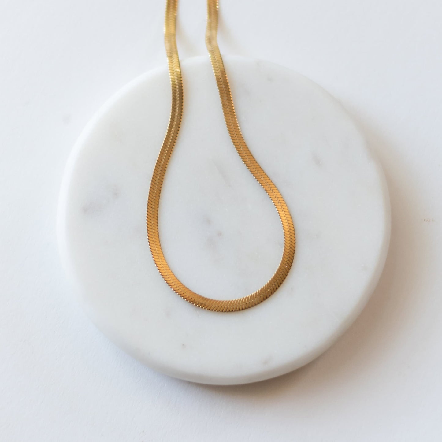 Herringbone Chain Adjustable Necklace Kate - Gold or Silver