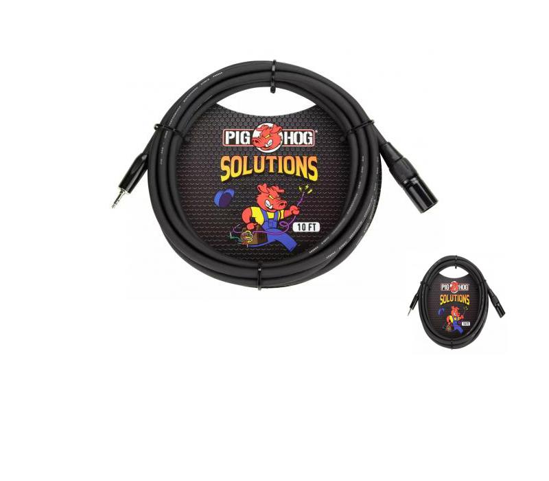3.5MM TRS to Male XLR Cable 10FT PIG HOG PX-M35XM10