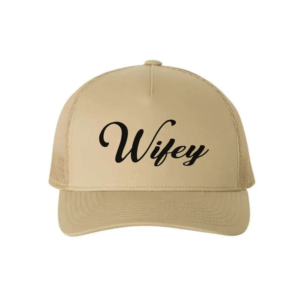 Embroidered Wifey Mesh Trucker Hat Classic Snapback Cap