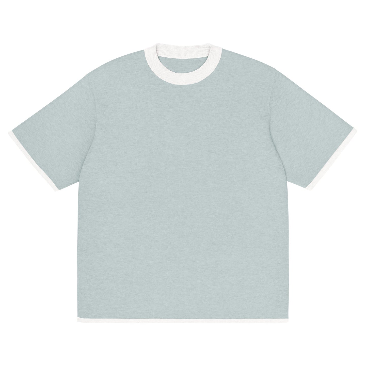 Powder Blue with White Trim Knitted classic tee