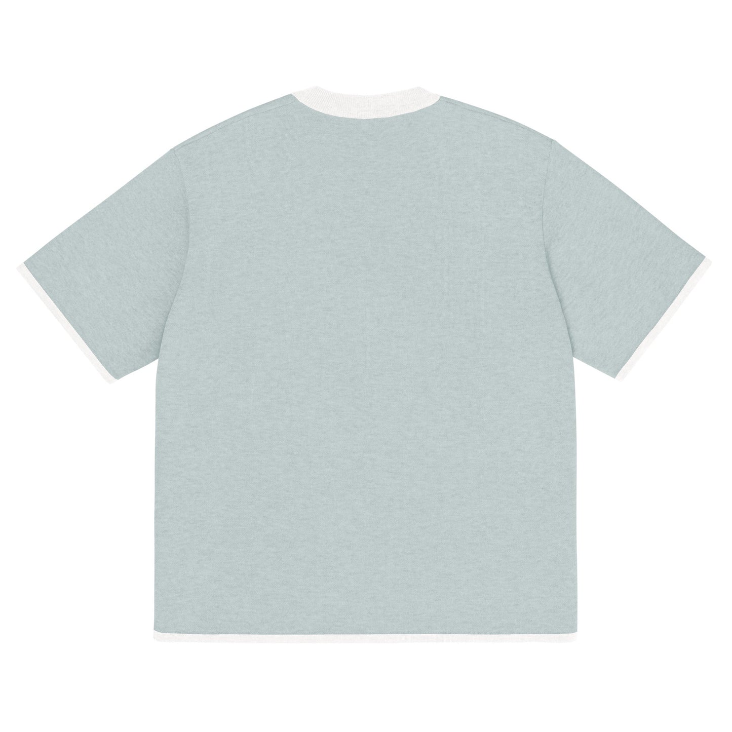 Powder Blue with White Trim Knitted classic tee