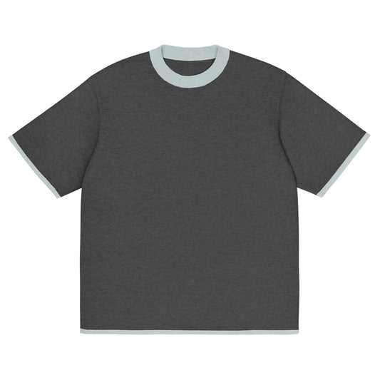 Charcoal with Powder Trim Heavyweight Knitted Classic Tee