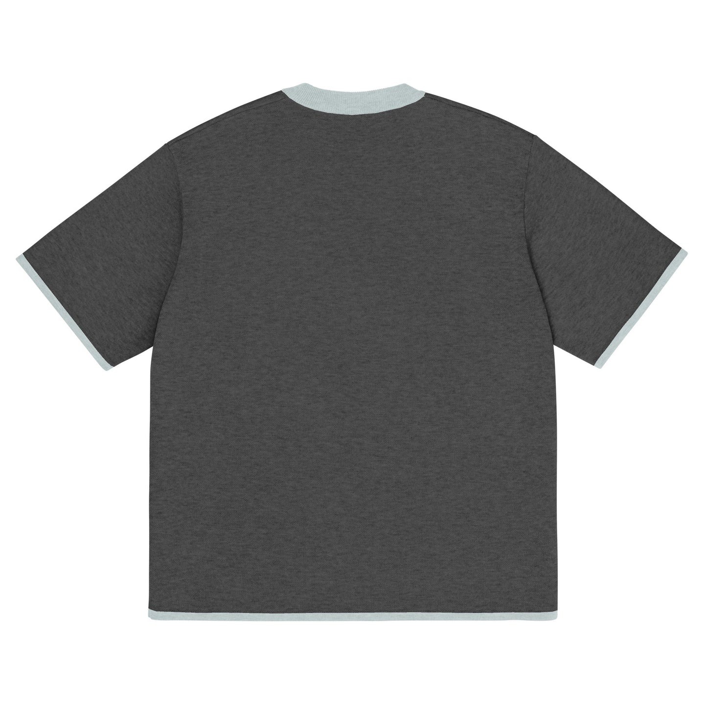 Charcoal with Powder Trim Heavyweight Knitted Classic Tee
