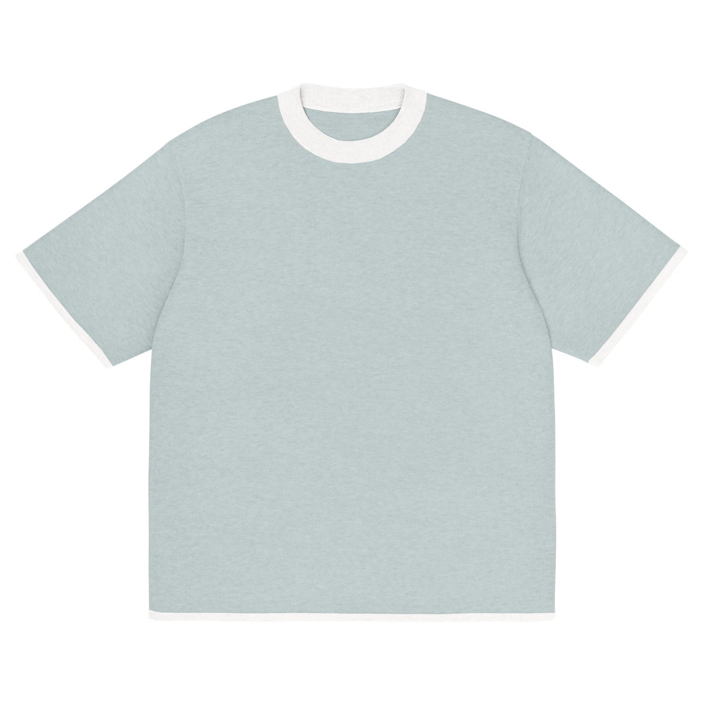 Powder Blue with White Trim Knitted classic tee