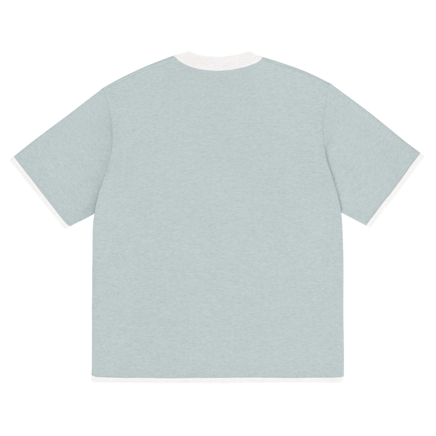 Powder Blue with White Trim Knitted classic tee