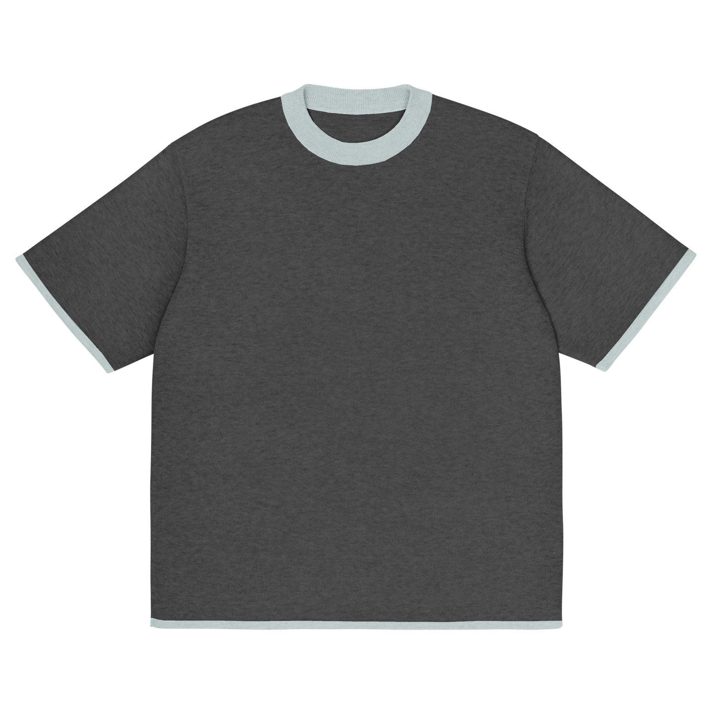 Charcoal with Powder Trim Heavyweight Knitted Classic Tee
