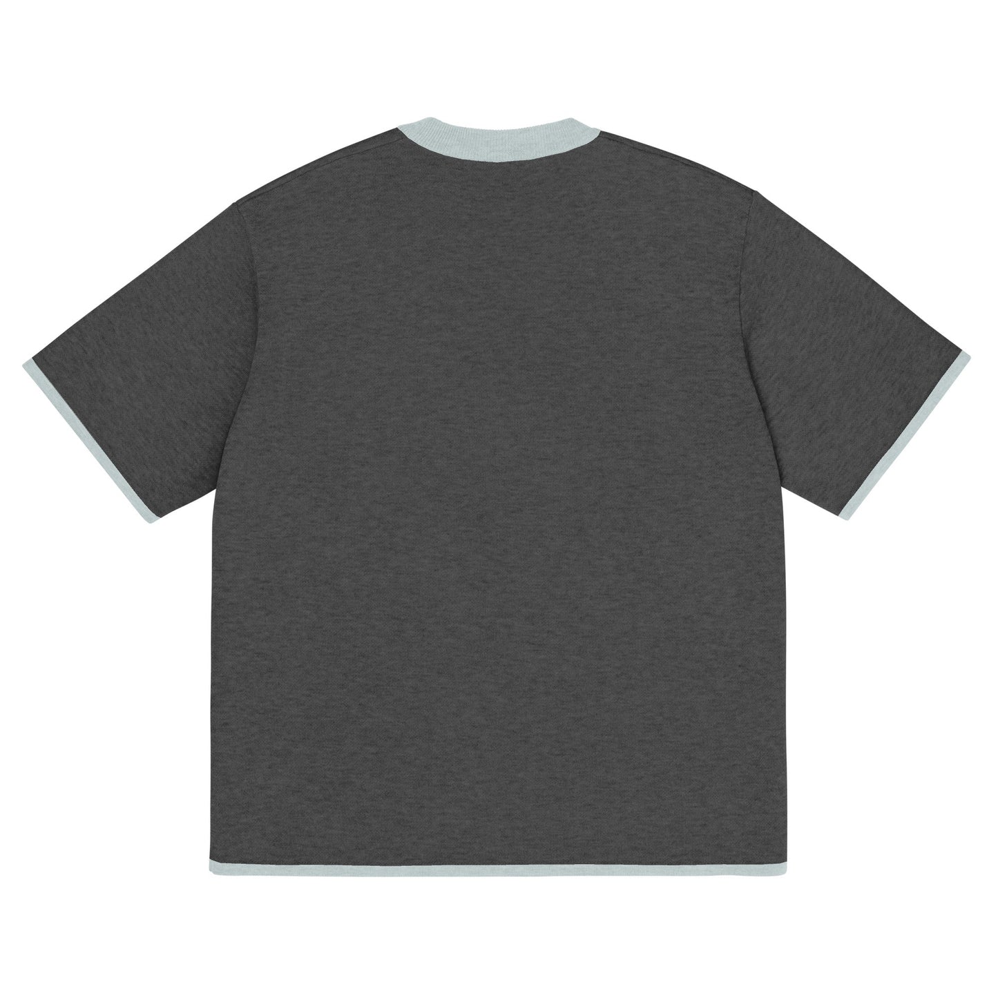 Charcoal with Powder Trim Heavyweight Knitted Classic Tee