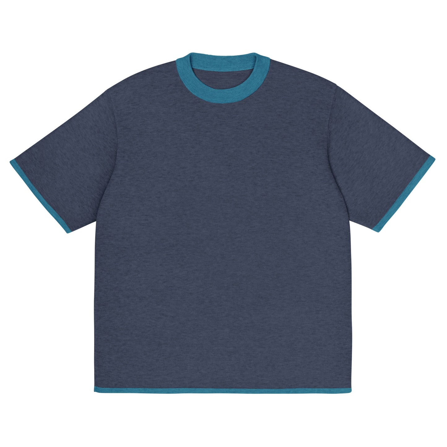 Navy Blue with Aqua Blue Trim Knitted classic tee