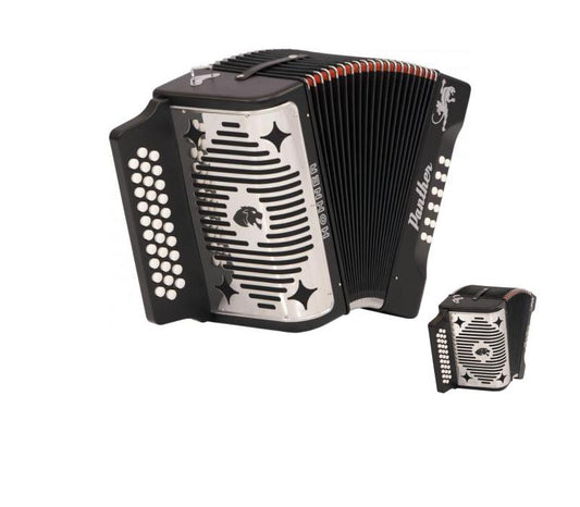 Hohner Panther Diatonic Accordion - Keys of F/Bb/Eb - Black-NEW