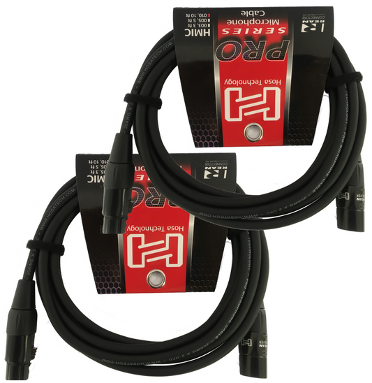 Hosa Pro 10 Feet Microphone Cable with Neutrik REAN Connectors 2 Pack