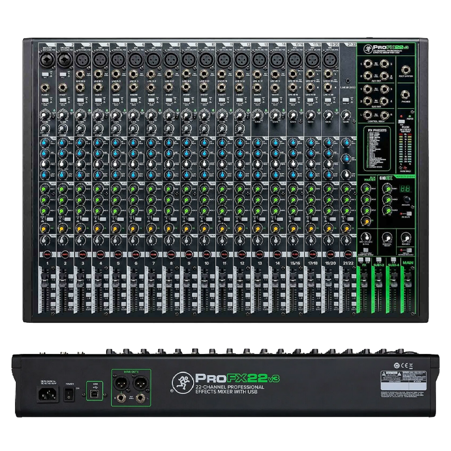 Mackie ProFX22v3 22-channel Mixer with USB and Effects