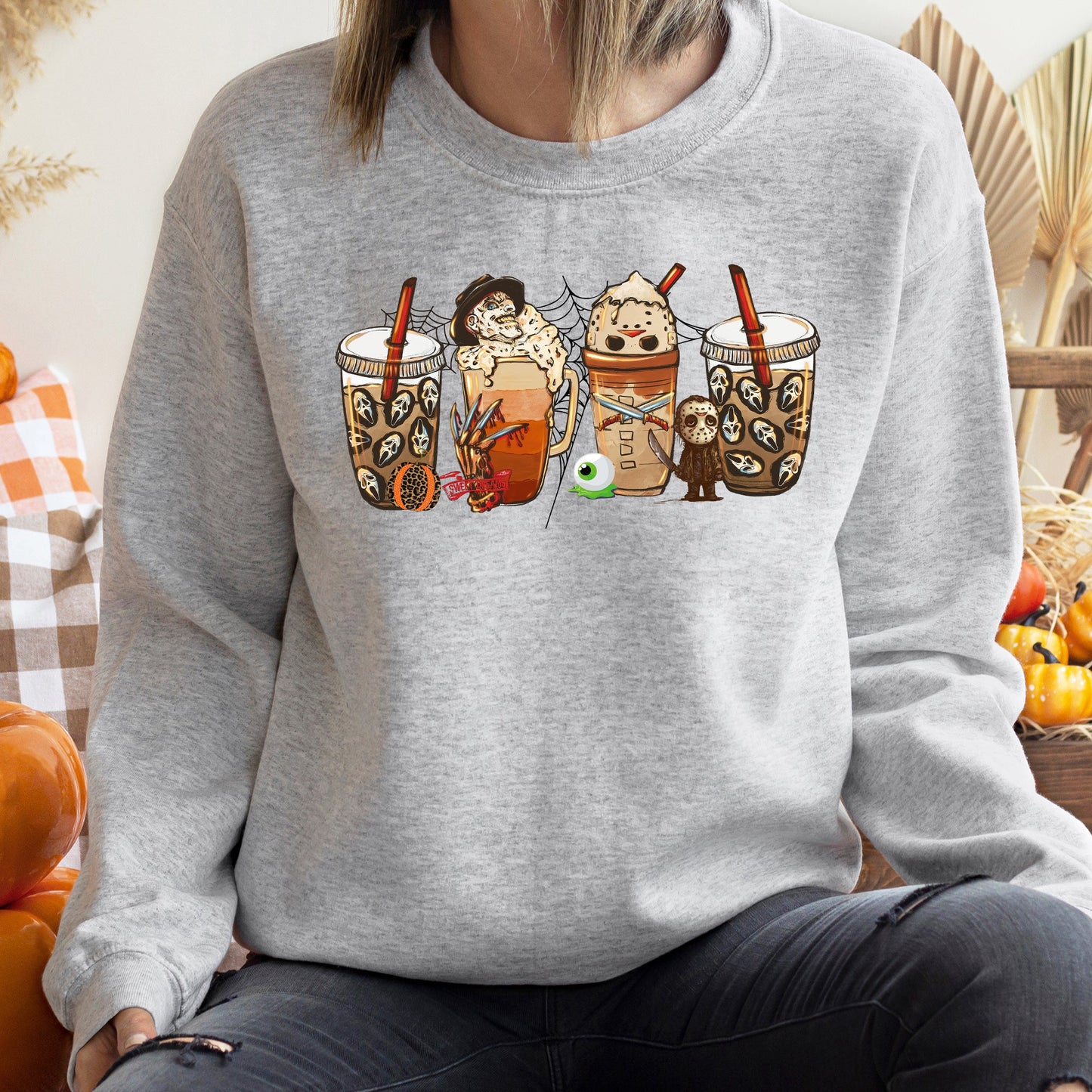 Horror Coffee Vintage Halloween Sweatshirt Soft Fleece Sweatshirt Refinery No. 1