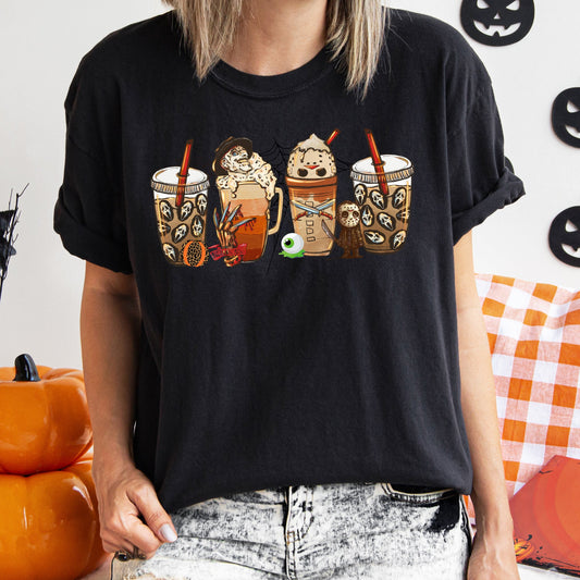 Skeleton Coffee Vintage Halloween Comfort Colors Tshirt