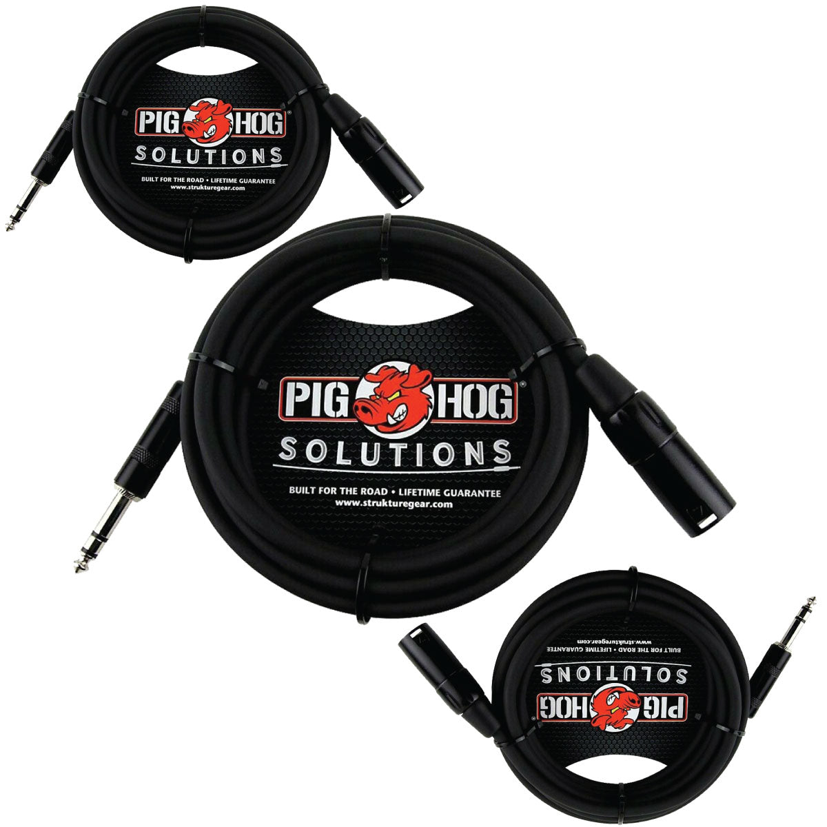 Pig Hog PX-TMXM50 50Ft TRS(M)-XLR(M) Balanced Cable 3 Pack