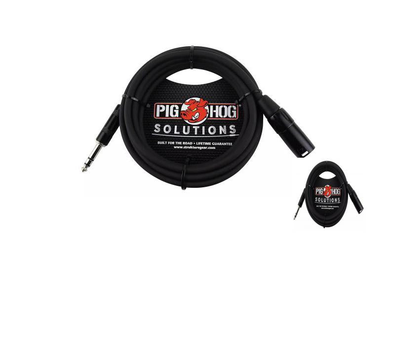 Pig Hog PX-TMXM15 1/4" TRS to XLR Balance Adaptor Cable, 15 Feet - New