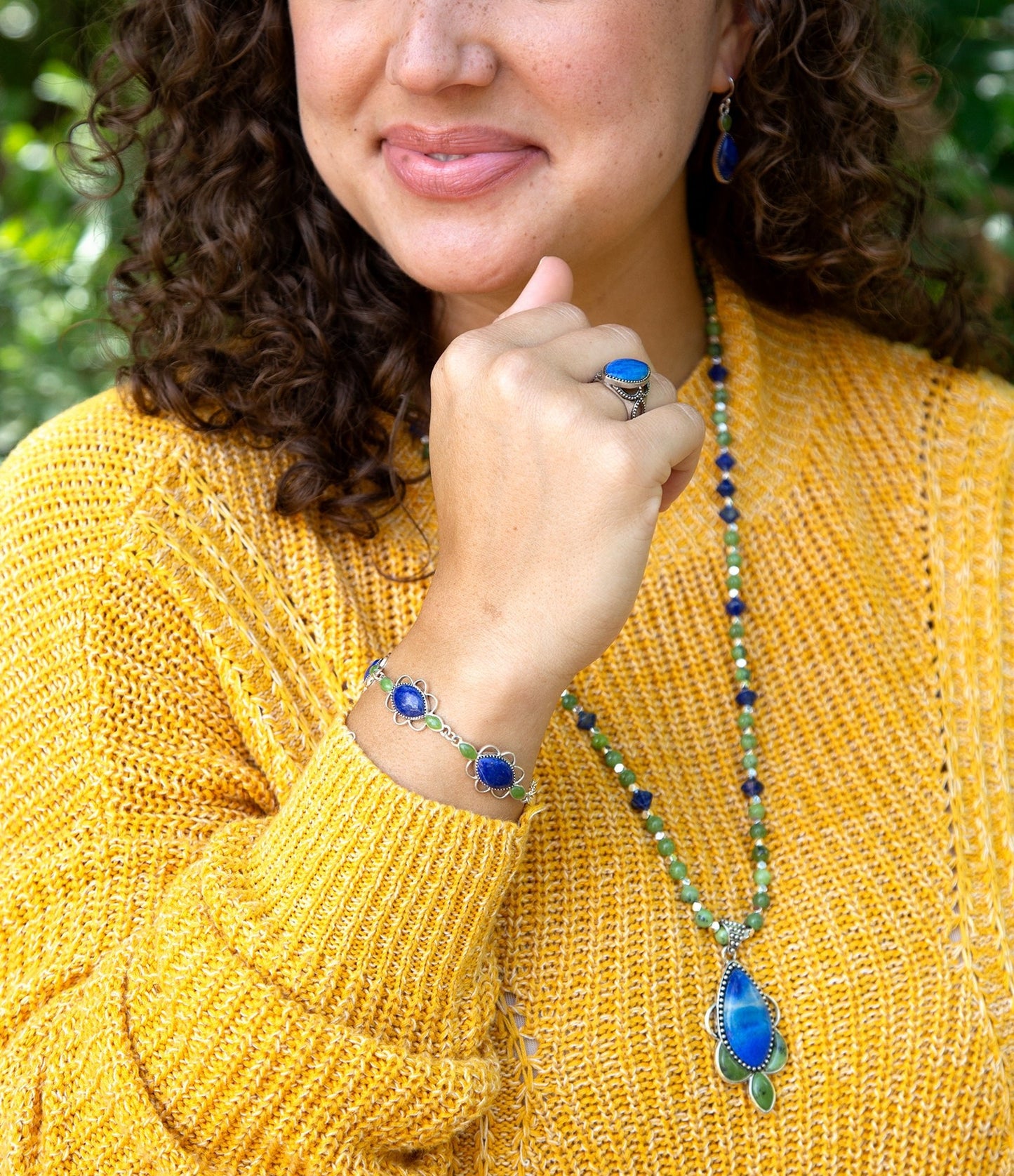 Blue Lapis Marquis Ring Sterling Silver