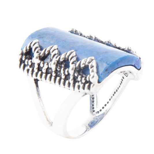 Blue Lapis Slice Sterling Silver Ring