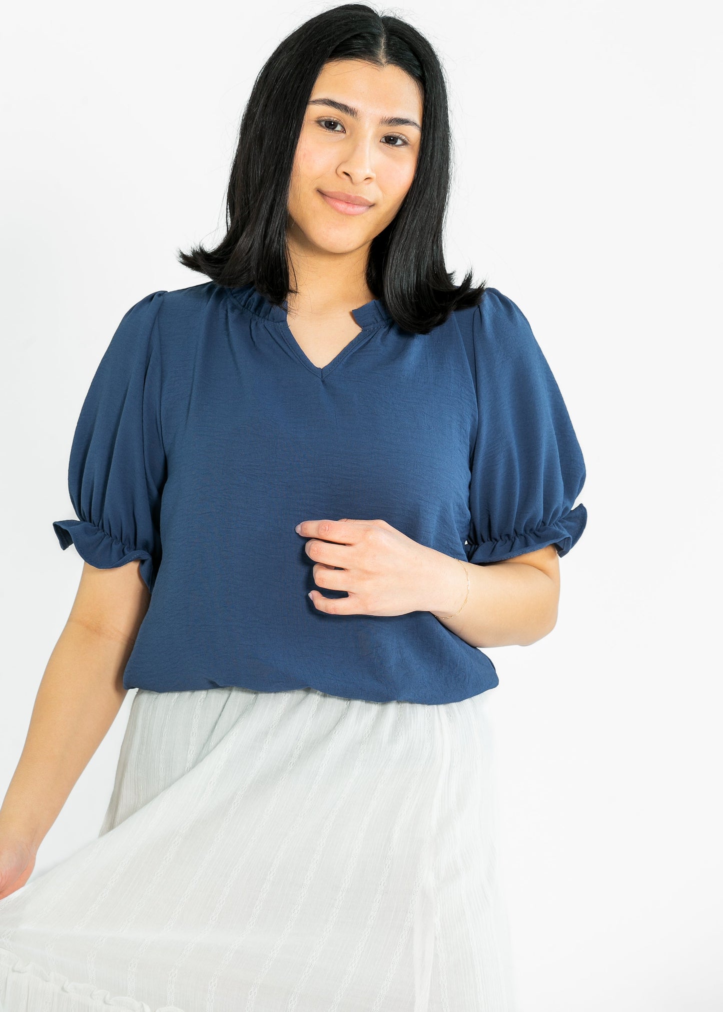Laurel V-neck Short Sleeve Top
