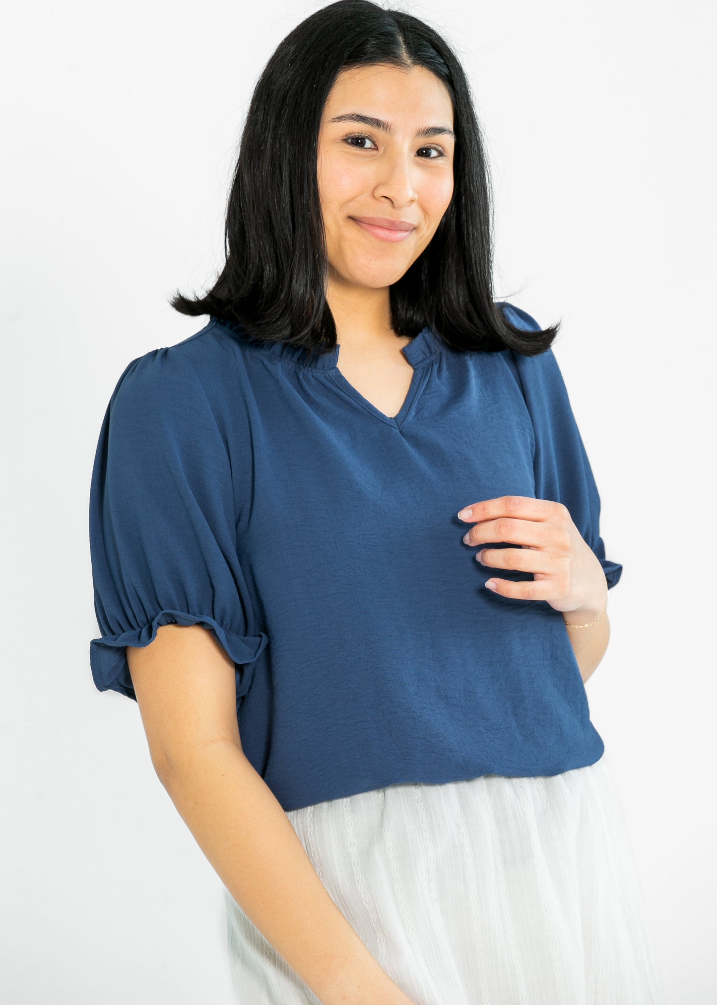 Laurel V-neck Short Sleeve Top