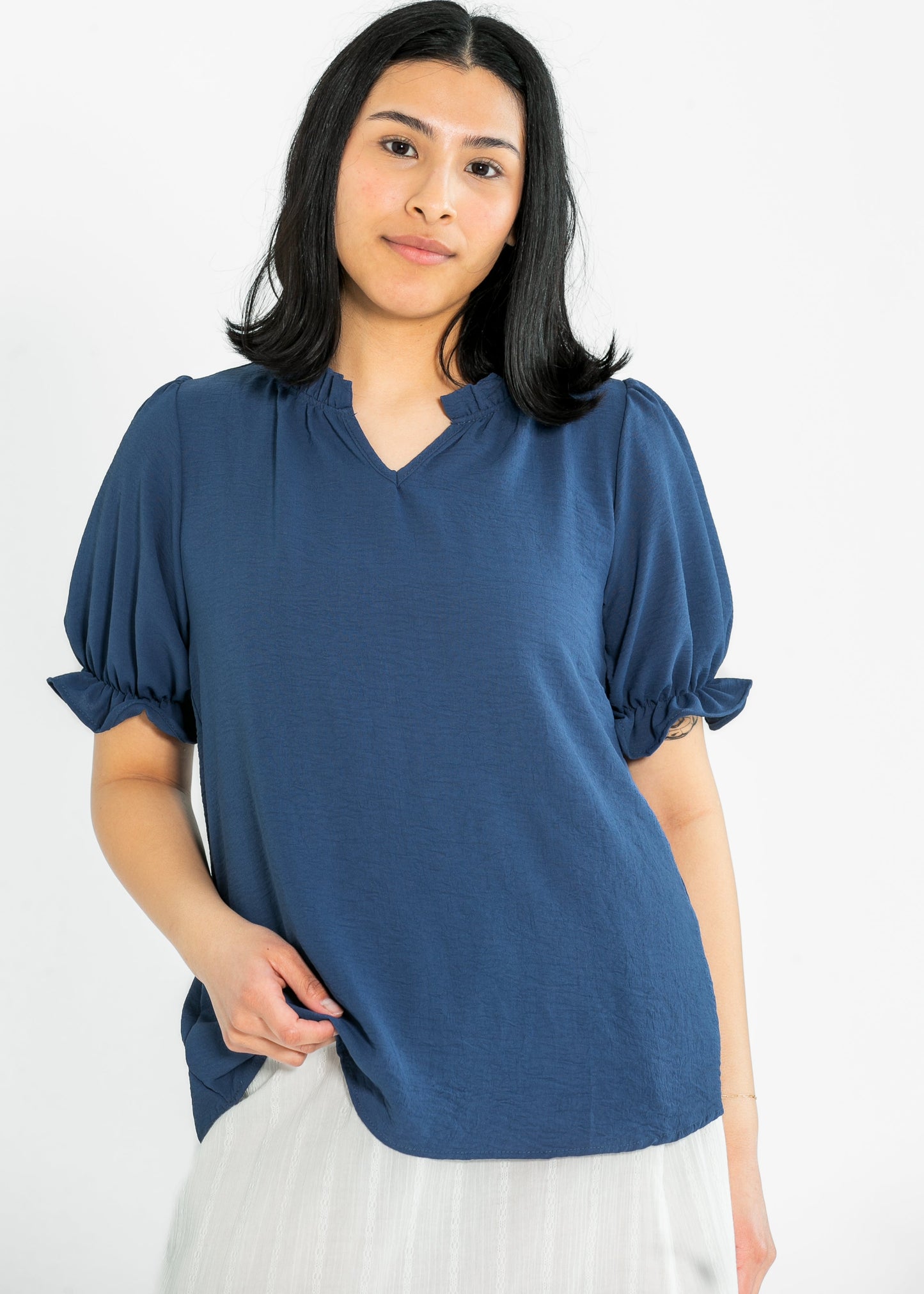 Laurel V-neck Short Sleeve Top