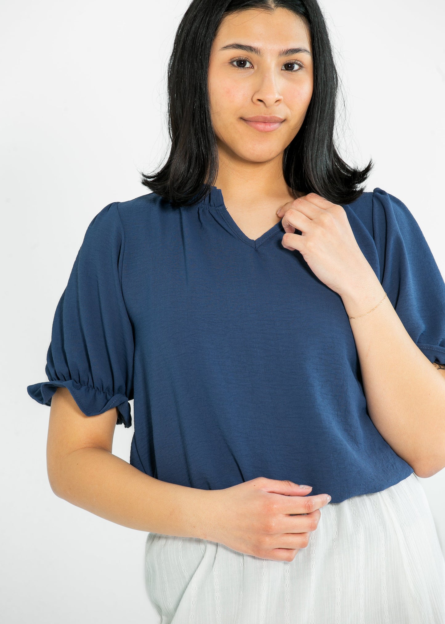 Laurel V-neck Short Sleeve Top