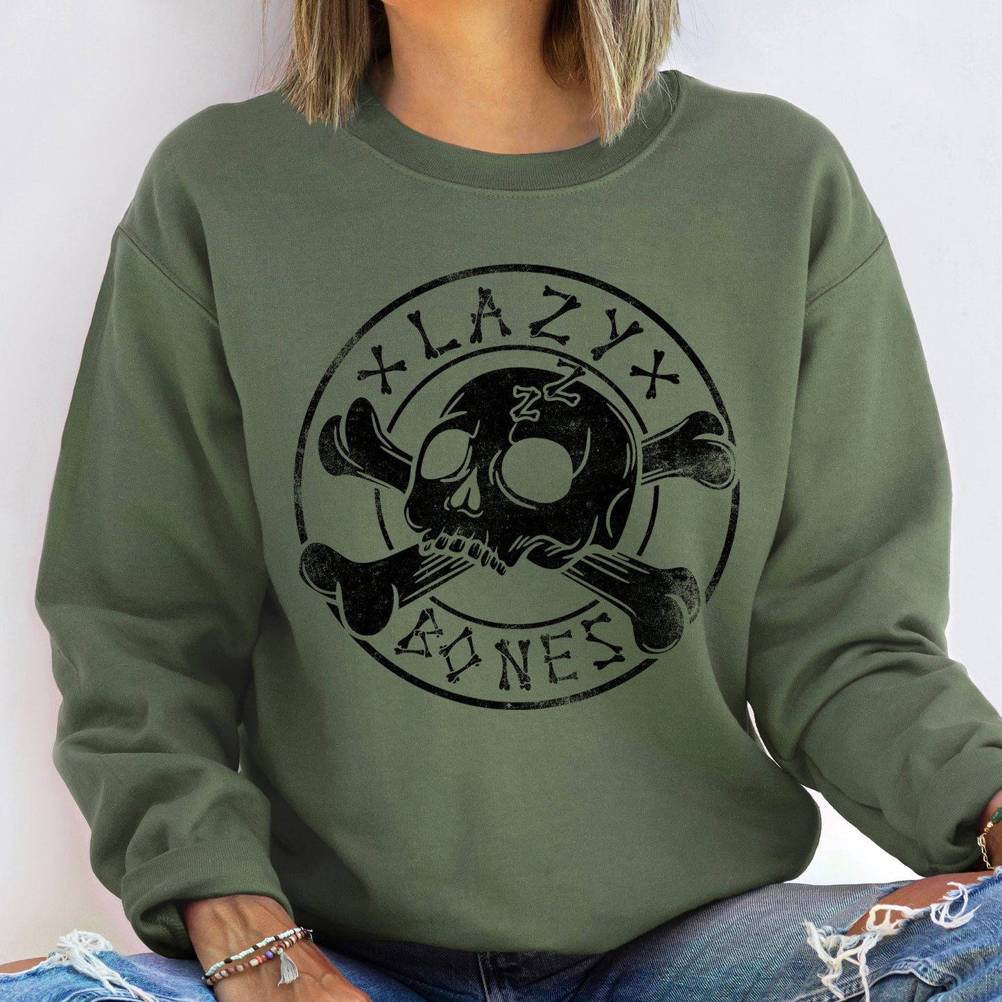 Lazy Bones Vintage Halloween Sweatshirt
