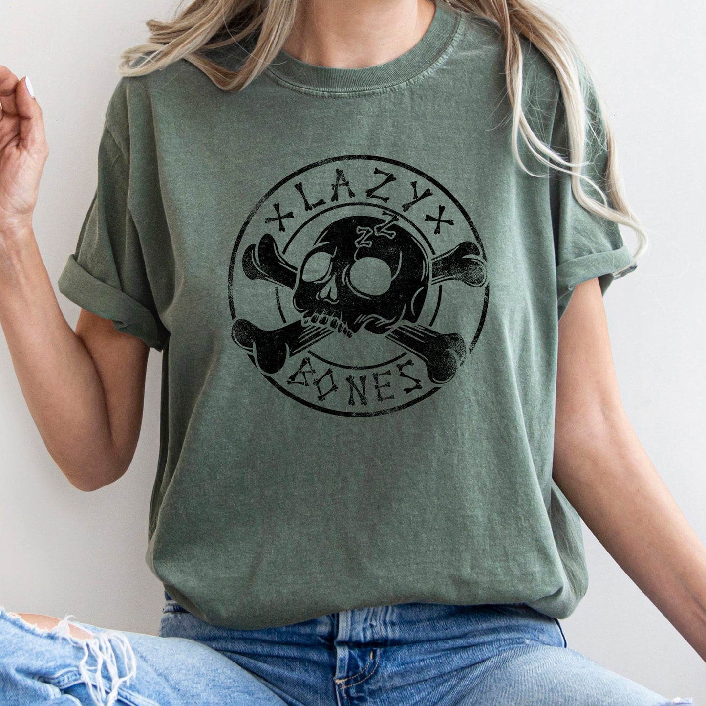 Lazy Bones Retro Halloween Comfort Colors Tshirt