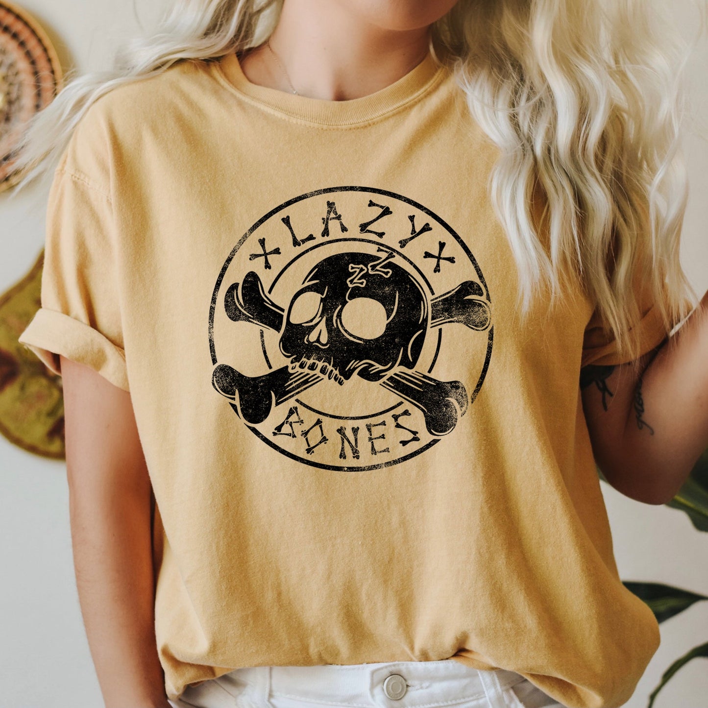 Lazy Bones Retro Halloween Comfort Colors Tshirt
