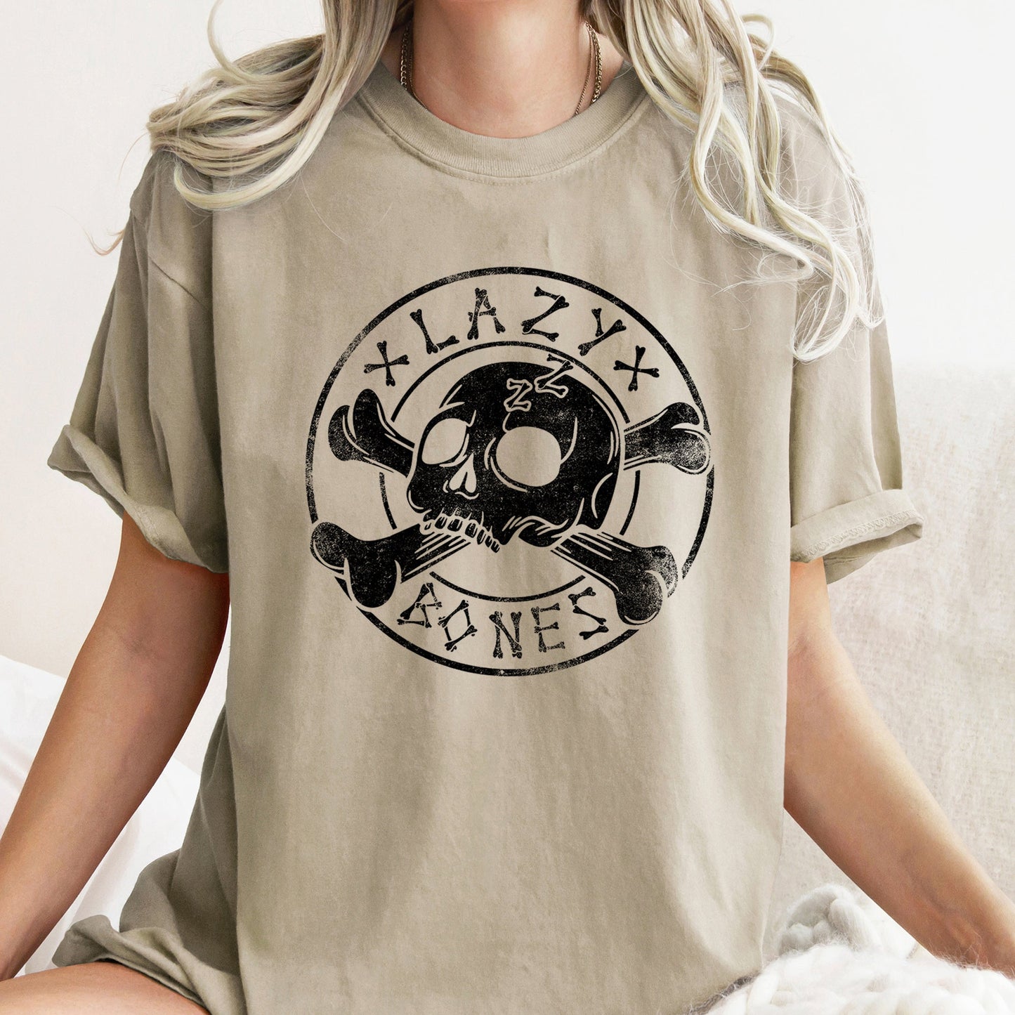 Lazy Bones Retro Halloween Comfort Colors Tshirt