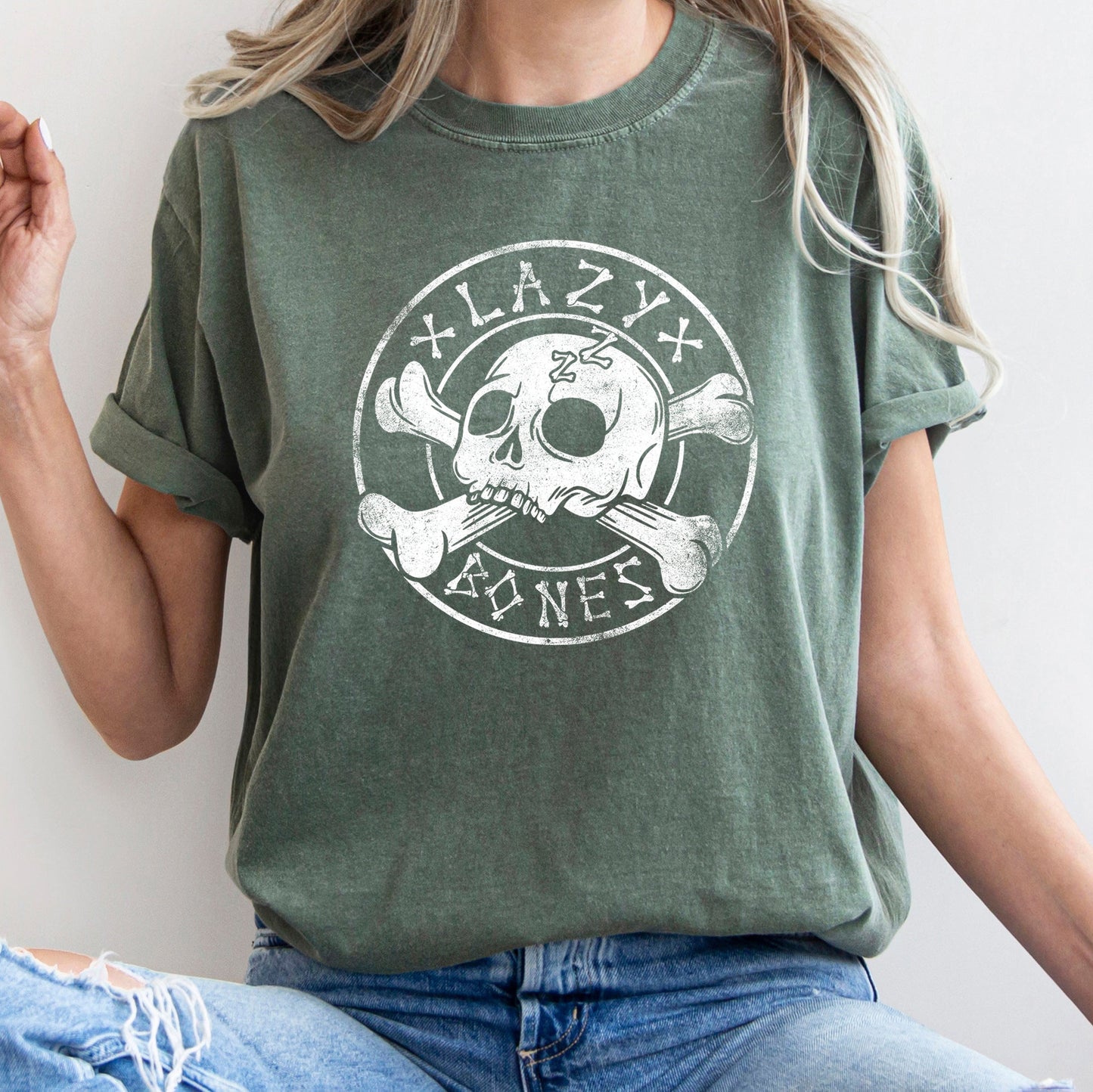 Lazy Bones Retro Halloween Comfort Colors Tshirt