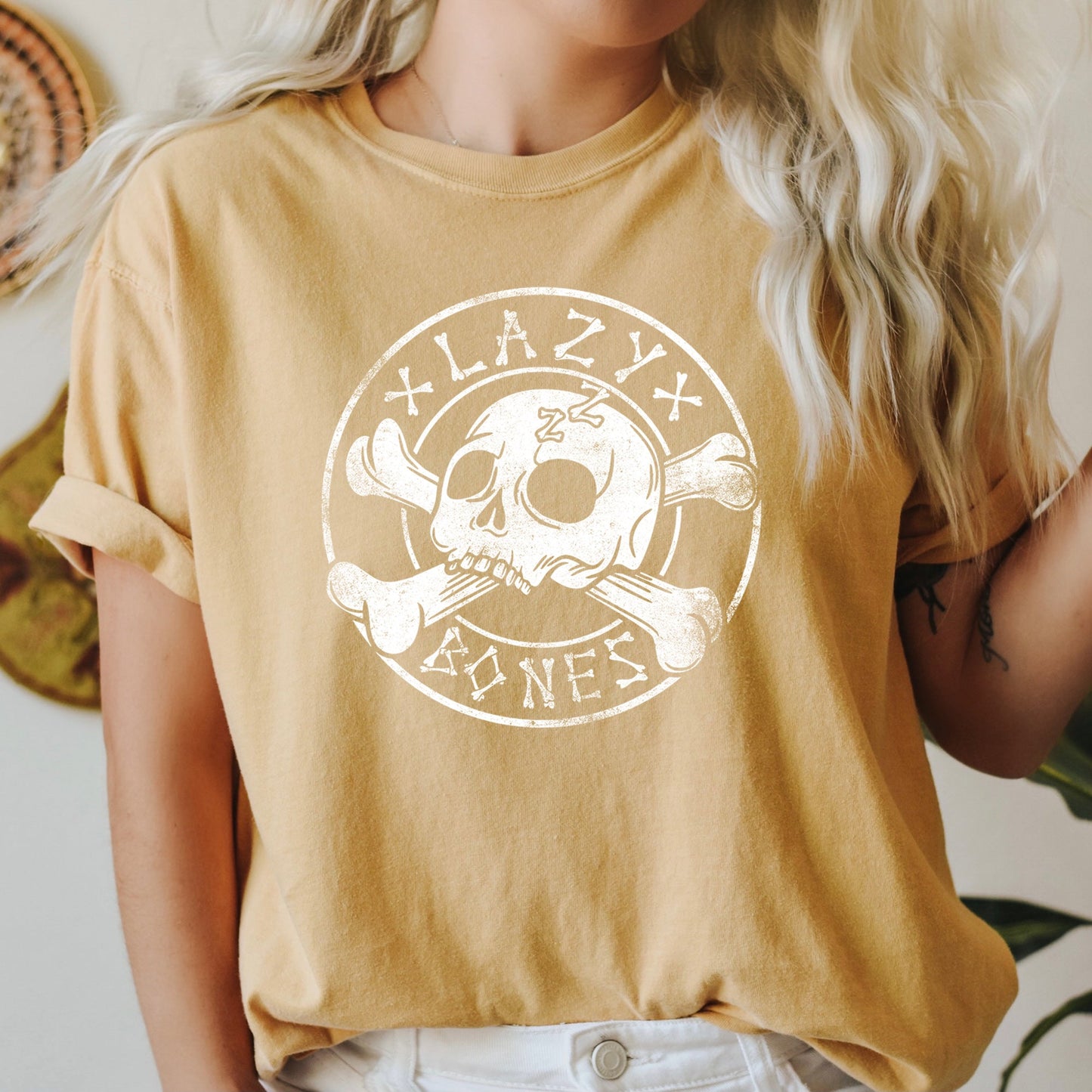 Lazy Bones Retro Halloween Comfort Colors Tshirt