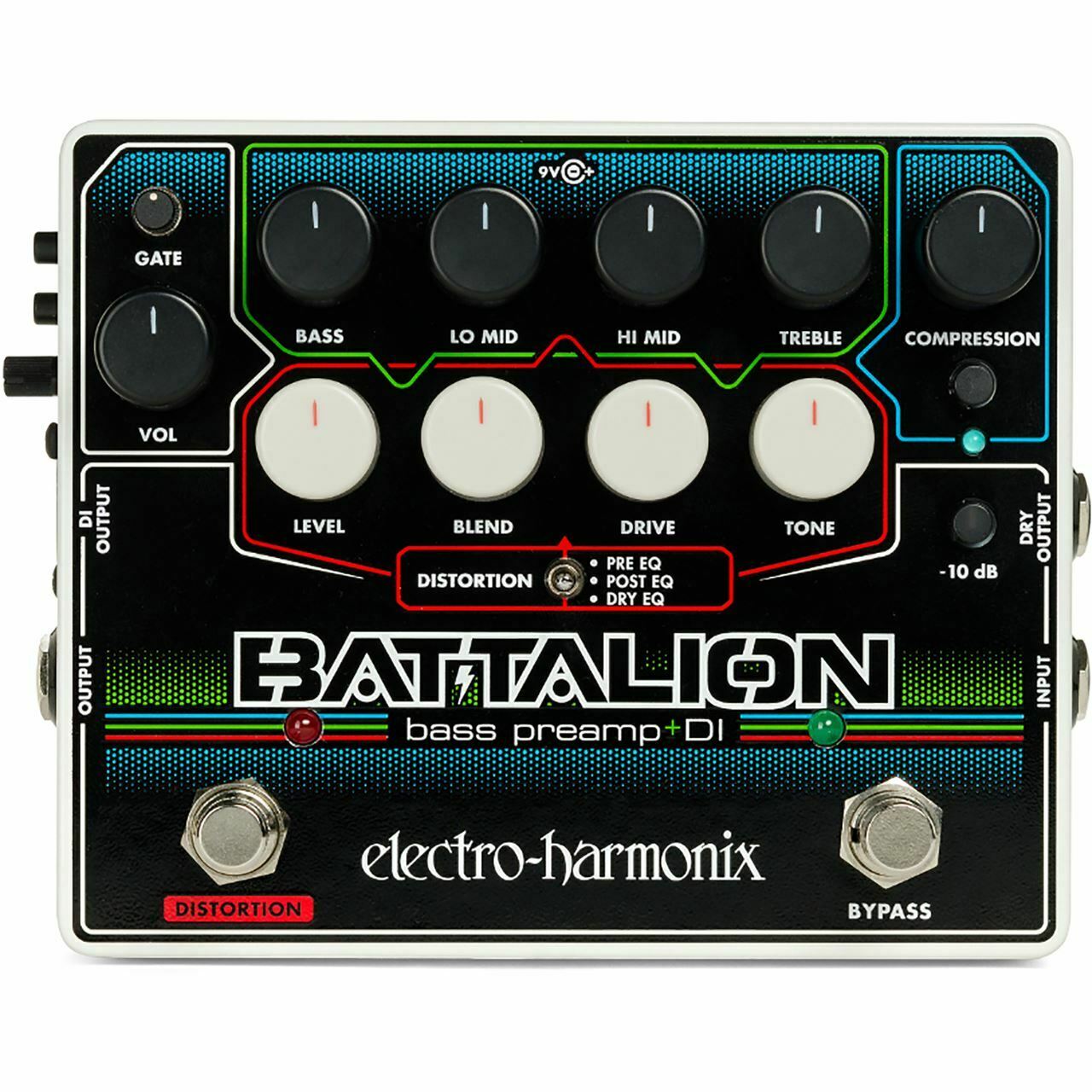 Electro Harmonix Battalion 4-Band EQ Bass Preamp and DI Effects Pedal