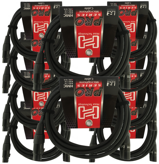 Hosa Pro Microphone Cable 10 Feet 10 Pack Neutrik REAN Connectors
