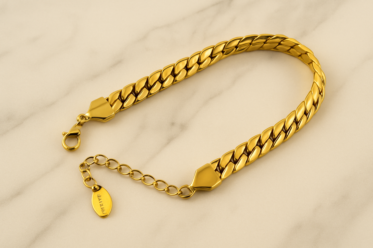 Hypoallergenic Gold Chain Cuban Bracelet Nickel Free Stainless Steel Jewelry