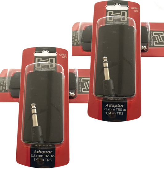 3.5mm TRS to 1/4 inch TRS Stereo Headphone Adapter 4 Pack Hosa Technology