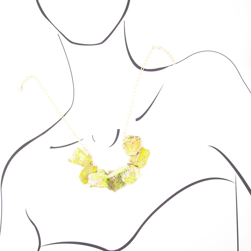 Lime Jasper Slab Necklace