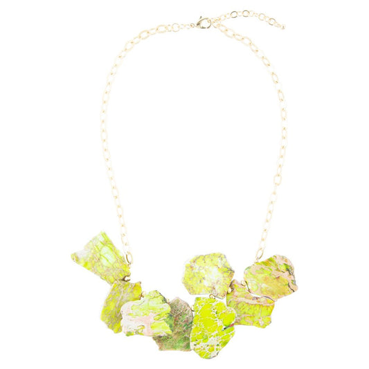 Lime Jasper Slab Necklace