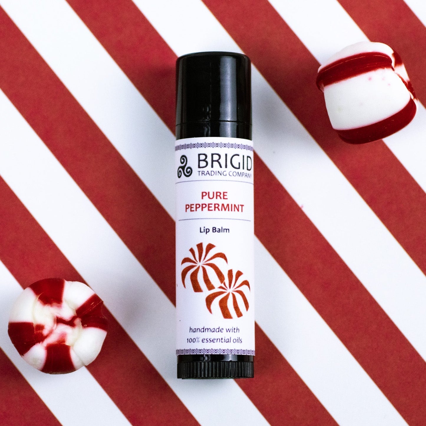 Peppermint Natural Lip Balm with Essential Oils by Brigid Trading Company